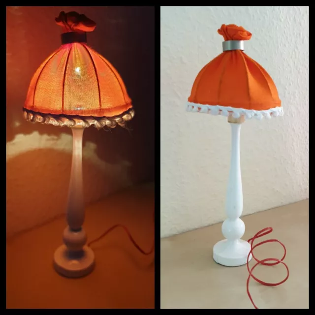 Bodo Hennig Lampe Stehlampe orange mit Funktion Puppenstube Puppenhaus 70 er J.