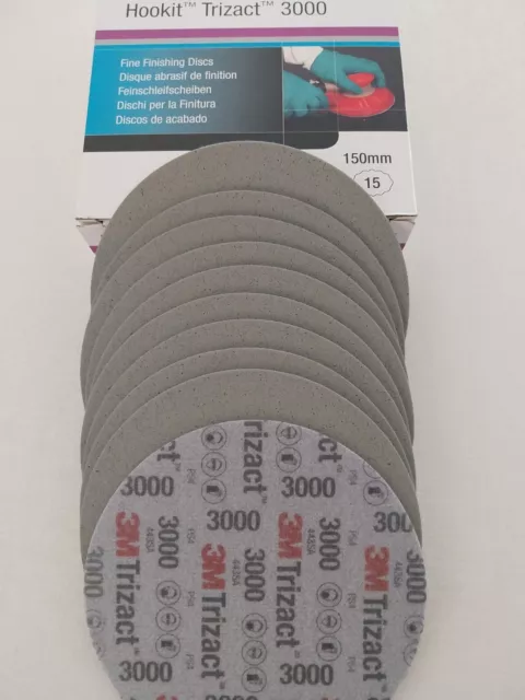 3M Hookit Trizact 3000 150mm 6" Wet or Dry Fine Finishing 10  Sanding Discs