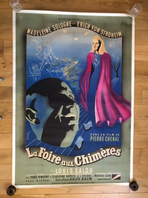 Affiche Originale Entoilée du film "la foire aux chimères" de Pierre Chenal 1946