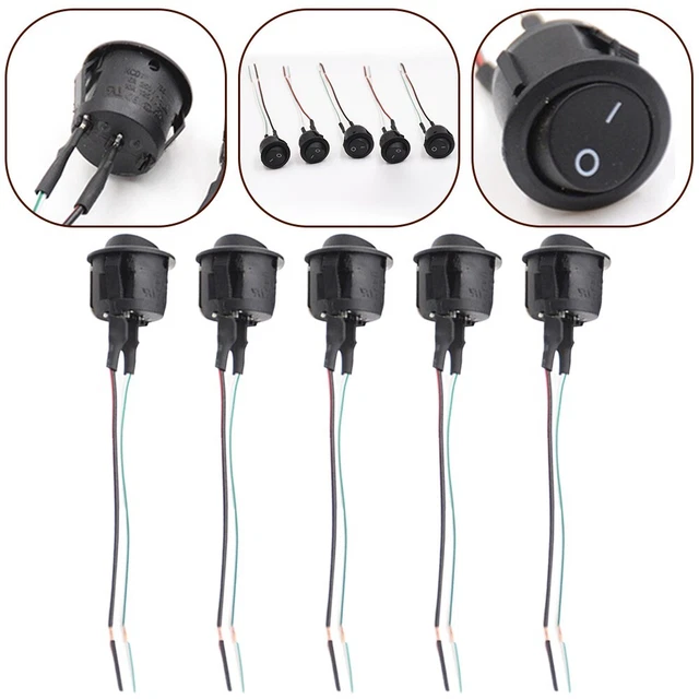 Interrupteur à Bascule 12V/24V - Lot De 2 - 3 Positions, Câble 75 Cm - Autocollant, Pas De Perçage - Pour électronique, Contrôle - 9