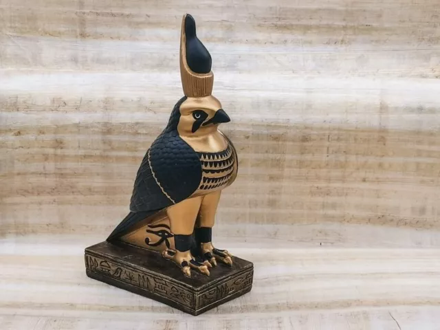 Rare Ancient Egyptian Horus Falcon Figure Wearing Double Crown