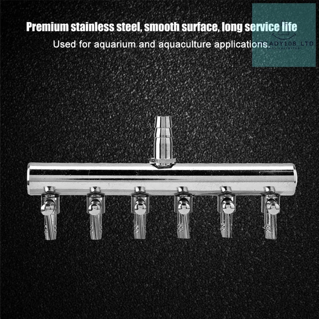 Fish Tank Air Flow Splitter Stainless Steel Aquarium Air Control Valve Fish Tank 3