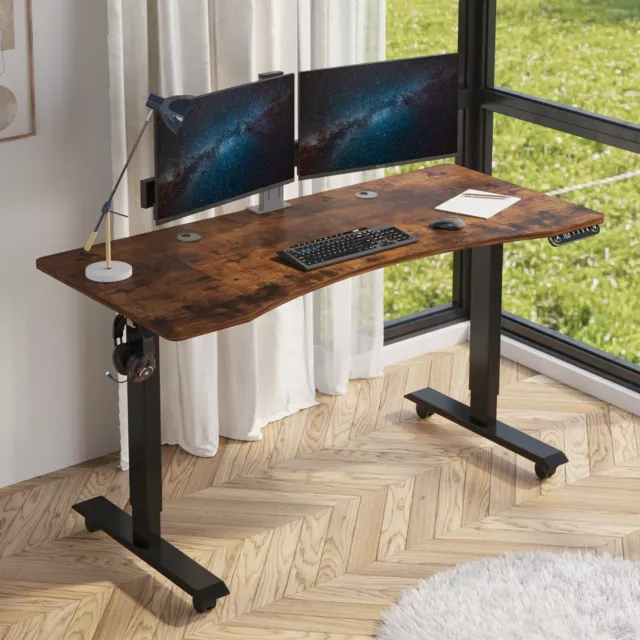 55" Modernchamp Electric Sit Standing Desk Height Adjustable edge Table Office