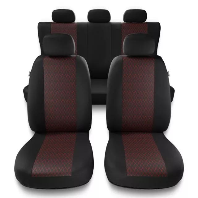 Fundas de asientos para Fiat Doblo (I, II, III, IV) - Negro Rojo - PF-RD