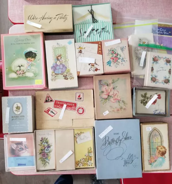 154 cards in a Lot of 17 Boxes/Bags of All Occasion Greeting Note Cards, Unused