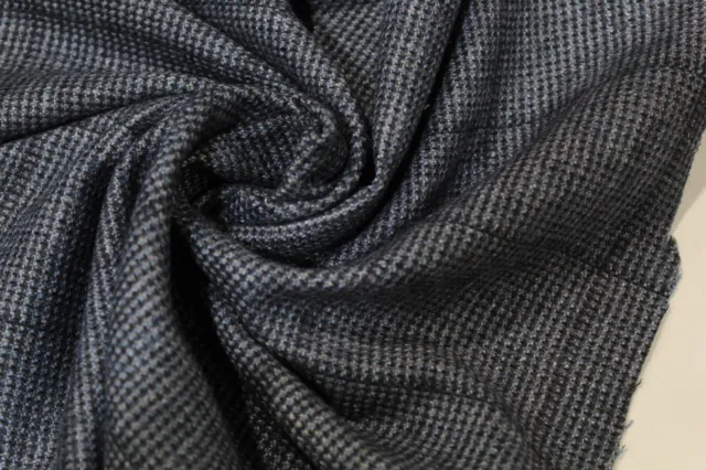 STEEL BLUE WOOL blend washable flannel fabric X 58