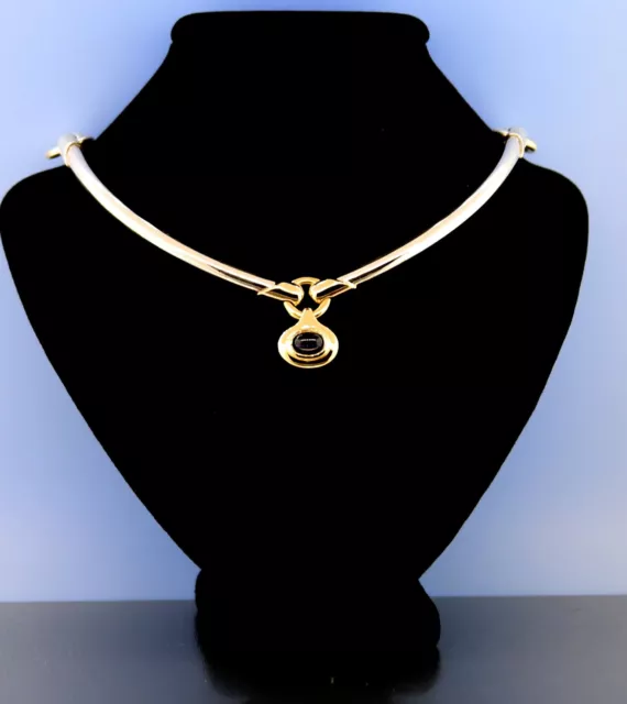 Movado Iolite Choker Necklace in Sterling Silver 925 & 18K Yellow Gold Size 16" Movado Iolite Choker Necklace in Sterling Silver 925 & 18K Yellow Gold Size 16"