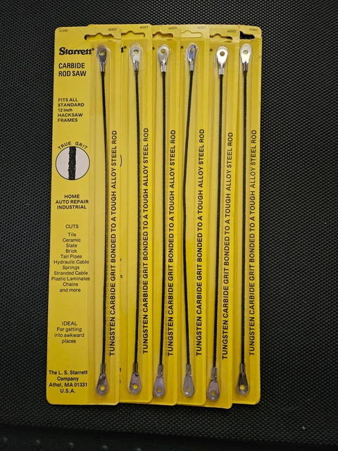 (6) STARRETT  X1200  Carbide Rod Saw  # 40203 Fits all 12" Hacksaw frames. NEW