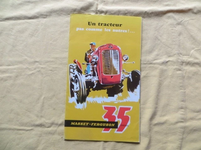 Plaque métal publicitaire 20x30cm bombée en relief : Tracteur