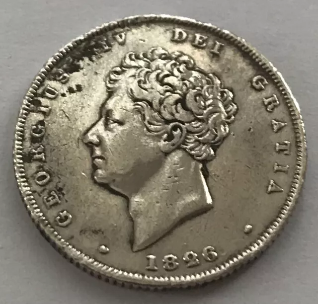 English Antique 1826 King George IV Silver Shilling No Reserve