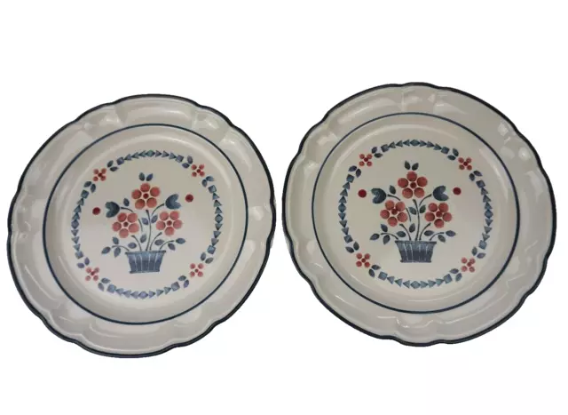 Cumberland Brambleberry Japan 2 X Dinner Plates Stoneware Hand Decorated Floral