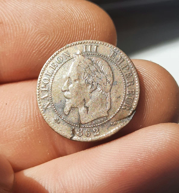 2 Centimes 1862 K Bordeaux, NAPOLÉON III,  Tête Laurée