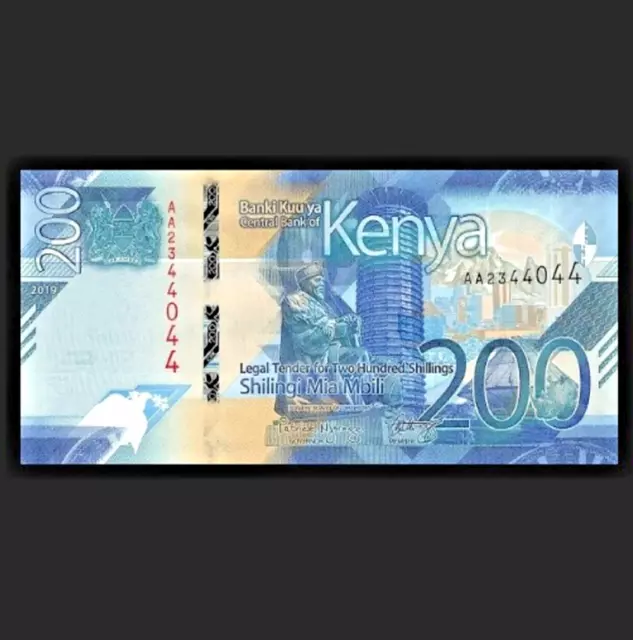 Kenya 200 Shillings UNC 2019 Banknote P-54 (Africa Paper Money w Lion Art): 1 pc