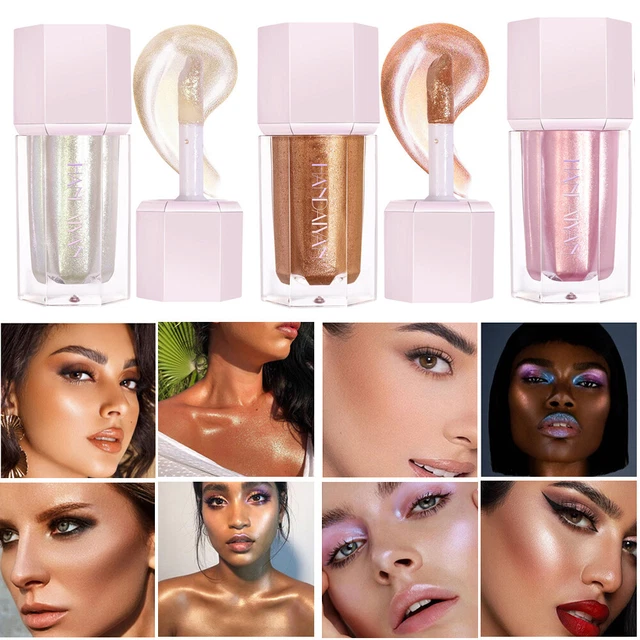 Bronceador de contorno facial contorno de sombra de ojos líquido acabado resaltado brillo rubor rojo