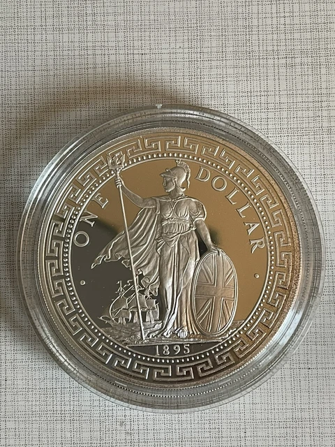 Great Britain 1988 (1895) Britannia One Dollar 5 oz Silver Proof Coin Great Britain 1988 (1895) Britannia One Dollar 5 oz Silver Proof Coin