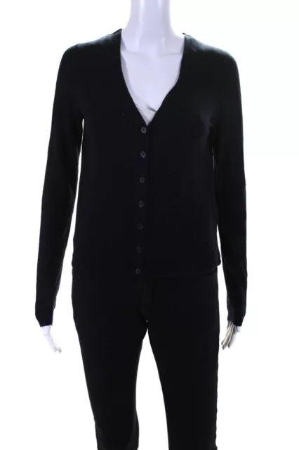 Vince Women's Long Sleeves Button Down Cardigan Sweater Navy Blue Size M