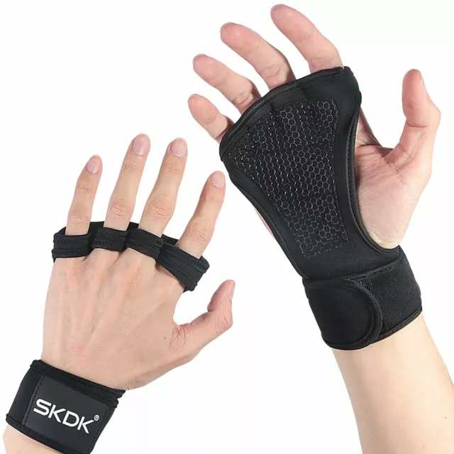 Weight Lifting Gloves Training Gym Grips Fitness CrossFit Bodybuilding Wristband