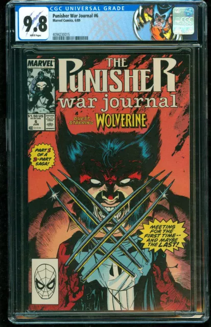 Punisher War Journal #6 CGC 9.8 Marvel 1st Meet Vs Wolverine Label Jim Lee Cover