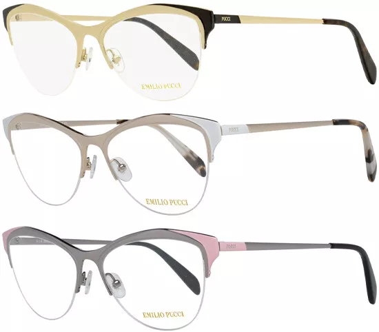 Emilio Pucci Women's Cat Eye Semi-Rimless Eyeglass Frames - EP5073 - Italy