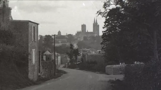 FRANCE Coutances c1930 Photo NEGATIVE originale Plaque Stereo P74L17n