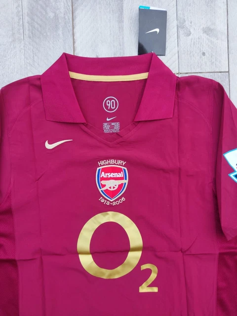 Maillot Arsenal Thierry Henry 2005-2006 - Dernier Match à Highbury - Taille L - Neuf Avec Étiquettes