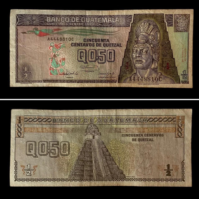 1992 1/2 Quetzal Banco de Guatemala Circulated