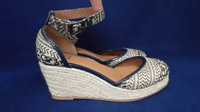 MANTARAY BLUE WEDGE sandals U.K. 6 4.99 PicClick UK