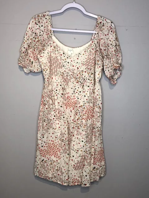 Everly Womens Dress Size Medium (M) Red Floral Elastic Neck