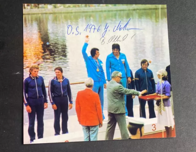 J. MATTERN & B. OLBRICHT Olympiasieger 1976 Kanu signed  Foto 10x11 Autogramm