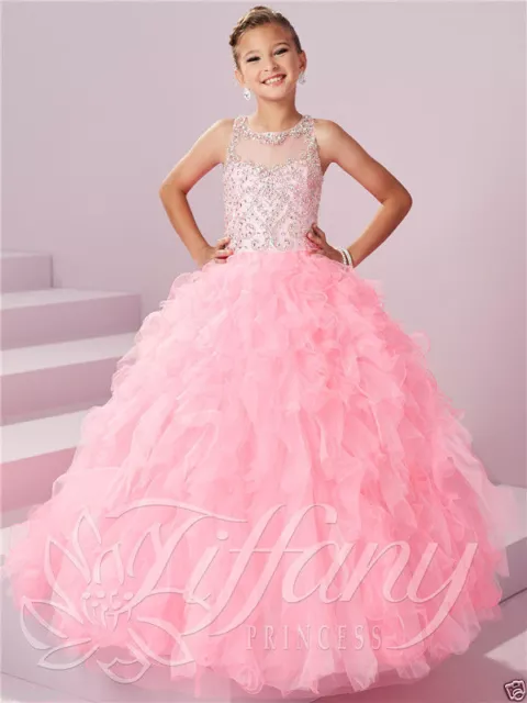 Princess Prom Birthday Party Ball Flower Girls Pageant Gown Formal Wedding Dress