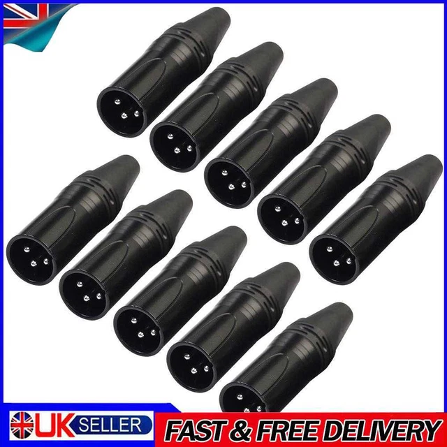 10pcs DIY Microphone XLR 3Pin Male Plug Connector Cable Solder Plug MIC Adapter