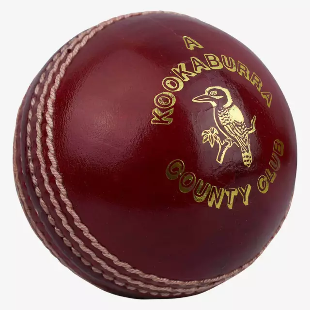 Kookaburra County Club Red Leather Cricket Ball - Free P&P