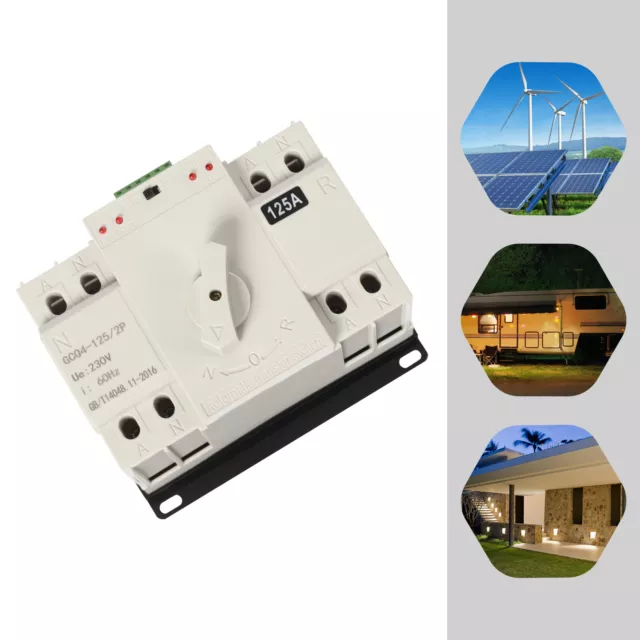 Interruttore Trasferimento Automatico Dual Power Doppio Alimentatore Interruttore 230V 2P 125A