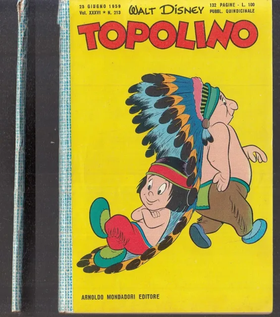 Fd- Topolino N.213 Con Bollino Ottimo -- Disney Mondadori - 1959 - B - Gbx