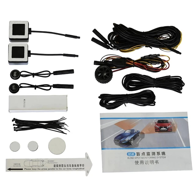 Car Blind Spot Monitoring Distance Radar Detection System w/ 2 Microwave Sensor