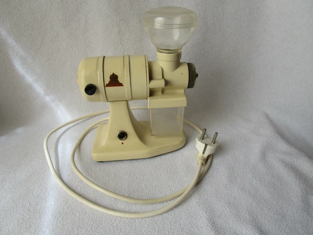 Die Krone seltene alte elektrische Stand-Kaffeemühle Stahlmahlwerk einstellbar