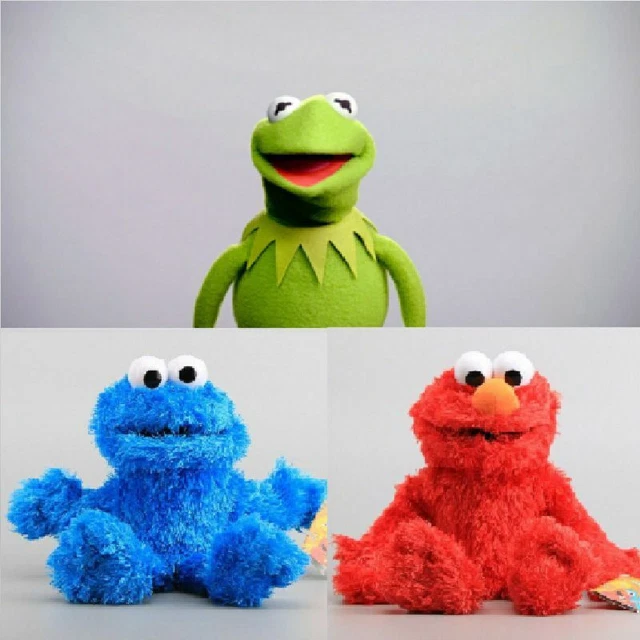 KERMIT FROG ELMO Cookie Monster Sesame Street Hand Puppet Plush Xmas
