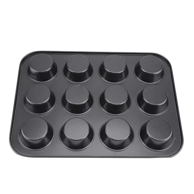 Carbon Steel NOn Sticky Cake Muffin Baking Pan Mold Egg Tart (12 Cups) New UK