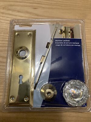 Polished Brass Mortise Lockset 1139 Skeleton Key Glass Knob