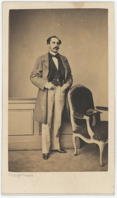 CDV circa 1860. Homme, noblesse parisienne à identifier par Franck à Paris.
