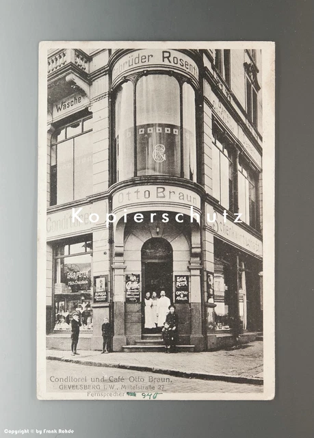 Ansichtskarte CONDITOREI mit REKLAMESCHILDERN um 1920
