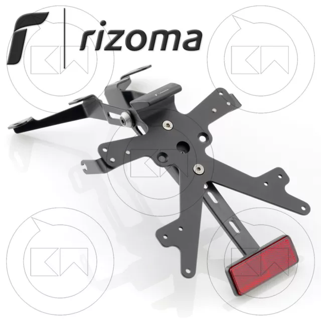 Rizoma Pt228B Porta Targa Fox Regolabile Alluminio Nero Per Yamaha Tmax 530 2018