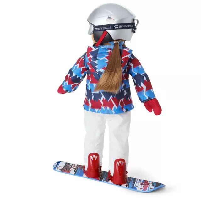 American Girl Team USA Snowboarding Set for 18" Doll ~Coat Snowboard Helmet+ NIB 3