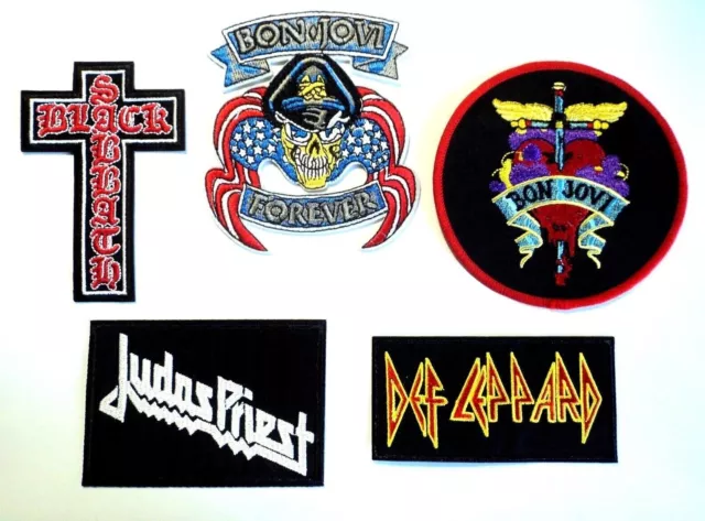 1x Rock Band Patches Embroidered Cloth Badge Applique Iron Sew On Bon Jovi