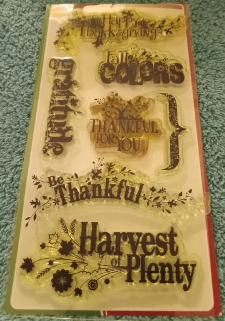 Inkadinkado - 7 Pc Clear Stamps Thanksgiving Theme (Free Shipping)