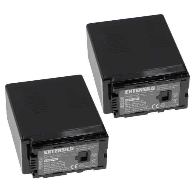 2x Akku Batterie 7800mAh für Panasonic HDC-TM350, HDC-TM650, HDC-TM700