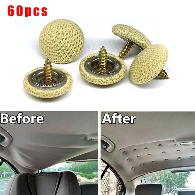 Stylish Checkered Beige Car Roof Snap Rivets 60PCS Easy DIY Installation