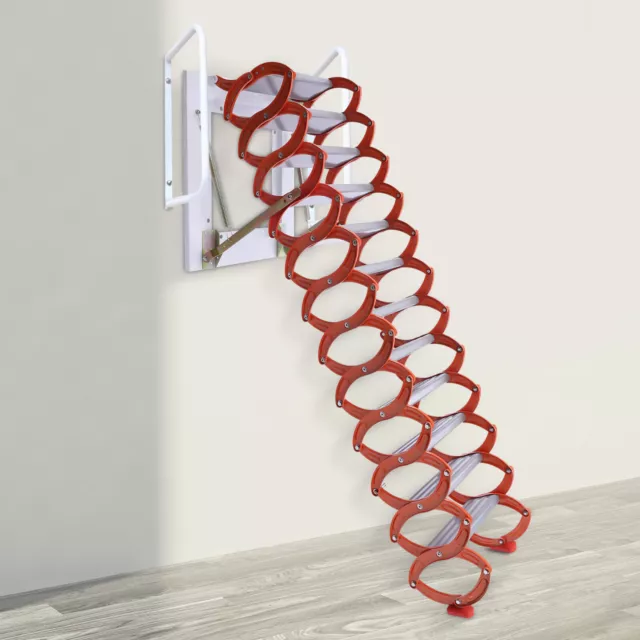 Attic Ladder Loft Stairs Steps Ladder Folding Pull Down Stairs Height 9.8 ft