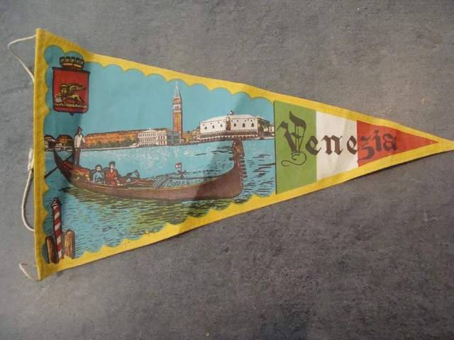 VINTAGE - Fanion - VENEZIA - VENISE - En nylon - 26 cm - 2 photos
