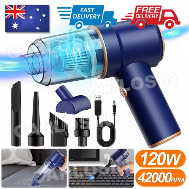 Handheld Cordless Vacuum Cleaner Home & Car Dust Blower Mini Air Duster 42000RPM